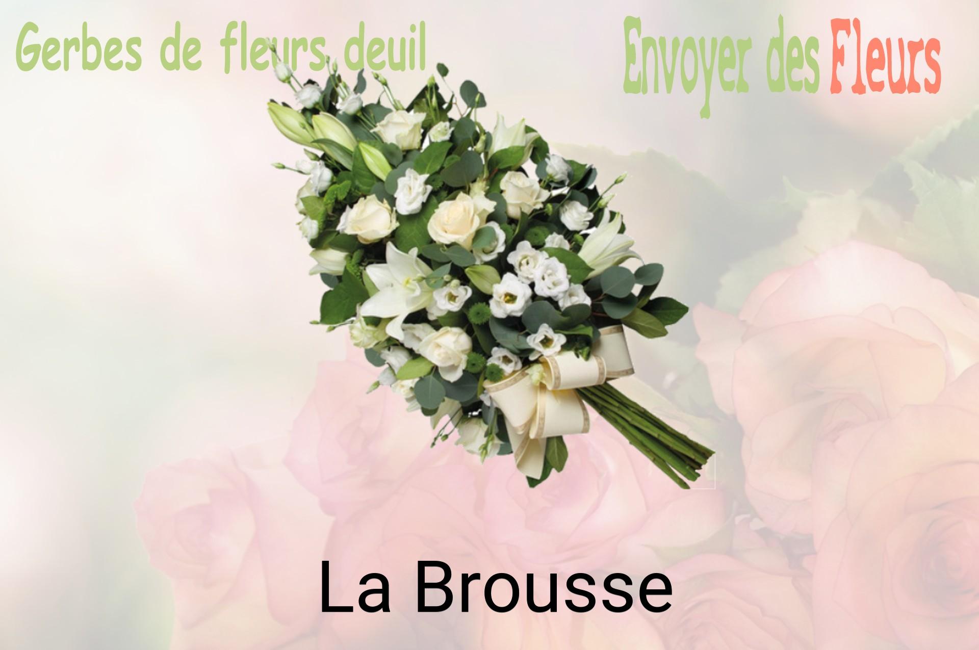 Gerbe de fleurs de deuil livrée à La Brousse